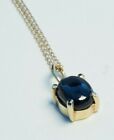 Solid 14K Yellow Gold Ladies woman Onyx Pendant with Chain 1.5 gram