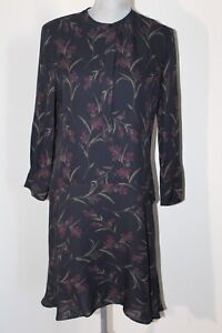 NWT Theory Carstan Shift Dark Bellflower Multi Rosedale Silk Dress 8 $395