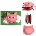 NWT Kate Spade X CATS Smooth Pink Italian Leather/Suede Coin Purse Wallet-RARE!