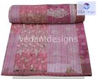 Double Kantha Quilt Bedspread Patchwork Cotton Multicolor Boho Gypsy Blanket