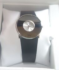 Yonger and Bresson Round Black Leather Quartz Wrist watch DCC 1490/06 new
