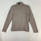 Magaschoni Beige 100% Cashmere Turtleneck Sweater Womens Long Sleeve Size Large