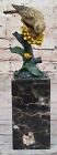 Art Deco Hot Cast Multi Color Patina Love Bird Bronze Sculpture Marble Statue NR