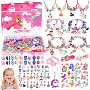 Gift Set for Girl Jewelry Making Kit Pretend Play Toy 5 6 7 8 9 10 11++ Year Old