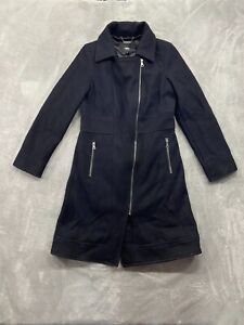 Mossimo Coat Women's Small Black Wool Blend Preppy City Designer Overcoat Y2k