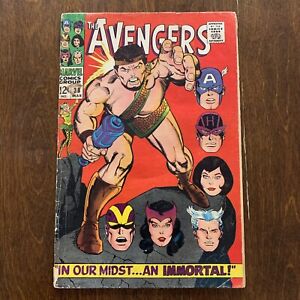 AVENGERS #38 (1967) early Hercules appearance, Roy Thomas, Don Heck, low grade