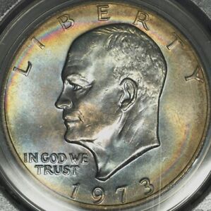 New ListingEisenhower 1973 PCGS MS65 - Neon Rim Toning Front and Back