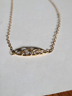 10kt Gold Baby Necklace 2 Small Diamonds 11 1/2