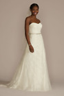 Strapless Wedding Dress 18 Ivory Cream  A Line Gown LACE *BELT NOT INCLUDED
