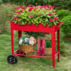 Outdoor Raised Elevated Garden Bed planter Box Grow Flower Vegetable with Wheels