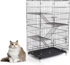 4-Tier Wire Cat Cage Large Cat Kennel Cat Playpen 30