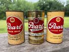 New ListingLot of (3) Vintage Pearl Flat Top Beer Cans Steel San Antonio TX