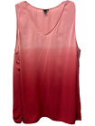Torrid Women V-Neck Challis Sleeveless Top Blouse Ombre Blush Pink Red Size 4X