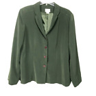 Koret Vintage Women’s XL Green Lined Blazer 4 Button Front Notched Collar