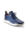 New Authentic Santoni Men Bol Leather Fashion Sneakers Shoes Navy Blue 12 $790