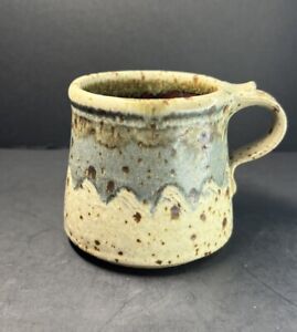 Studio Art Pottery Mug Hand Crafted Signed By Artist 3” Rustic Speckled Glaze
