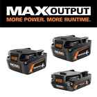 NIB GENUINE RIDGID 18V 2Ah/4Ah/6Ah Li-Ion MAX Output Battery 3-Pack AC84002460SB
