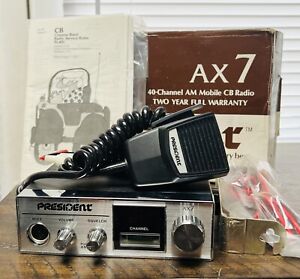 Vintage Uniden AX7 40 Channel CB Radio (President) W/Box & Manual