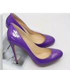 Women's Patent Leather Shoes Round Toe High Heels Pumps Club Party Dress OL Heel