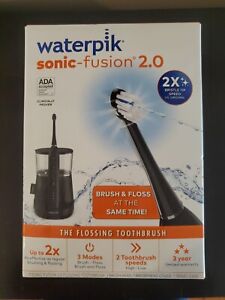 Waterpik Sonic Fusion 2.0 Black Electric Toothbrush SF03W0122 Free Shipping