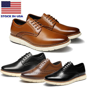 Men Dress Sneakers Casual Oxford Formal Arch support Comfortable Shoes Wide Size