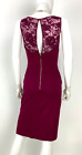 Emilio New 4 US 40 T S Burgundy Stretch Knit Cocktail Dress Lace Zip Runway Auth