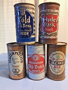 5 Different Flat Top Beer Cans