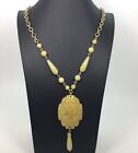 Cabi Yellow Jade Cameo Chain Necklace