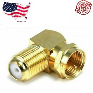 90 Degree Right Angle Gold Plated F RG6 RG59 Coaxial Coax Connector Adapter