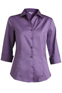 Edwards Style #5033 Woman's Violet Tailored Stretch Blouse Size: Medium