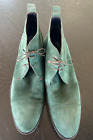 ISAIA Green Suede Chelsea Ankle Boots Shoes Men's 12 M Hand Made Goodyear Welt