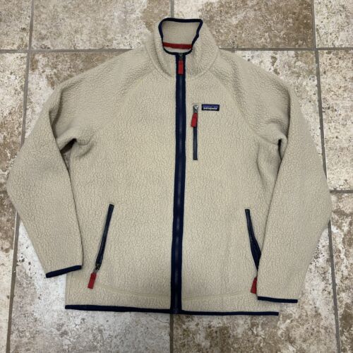 Vintage Patagonia Retro X Deep Pile Fleece Cardigan Jacket Oatmeal Mens Sz L