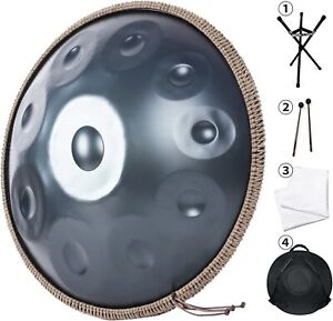 Handpan Drums 22 inches 10 Tones D Minor Steel Hand Drum with Soft Hand Pan Bag
