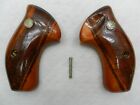 Smith and Wesson J Frame Round Butt Grips Smooth Wood Factory Original S&W