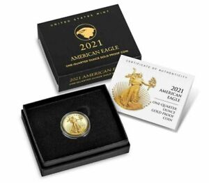 2021-W 1/4 American Eagle One-Quarter Ounce Gold Proof Coin (21EDN) Type 2