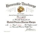 US Marine Corps Honorable Discharge replacement certificate