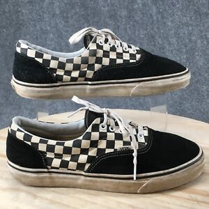 Vans Shoes Mens 11.5 Era 95 DX Checkerboard Low Sneakers Black Fabric Lace Up