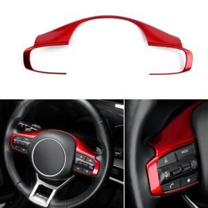 Gloss Red Interior Steering Wheel Frame Button Cover Trim For Kia Sportage NQ5 (For: Kia Sportage)