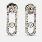 Messika Move Uno Pave Diamond 18K White Gold Earrings