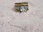 Beautiful!!!! Vintage Gold ring with Oval Topaz  with and  Diamond accents