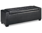 Signature Design by Ashley Contemporary Benches Upholstered Storage Bench  Black