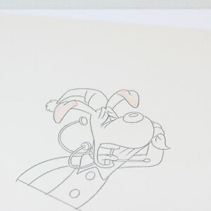 INSPECTOR GADGET ANIMATION CEL DRAWING LOT OF 2 OF BRAIN THE FAMILY DOG W/COA