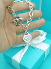 Return To Tiffany & Co Sterling Silver Heart Tag Toggle Bracelet 8