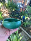 SUPERB QUALITY Matte Green Pottery Arts Crafts Mission Low Bowl FREE SHIP