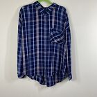 Sanctuary Women’s Plaid Long Sleeves Shirt Size XL Keyhole Back Relaxed Fit
