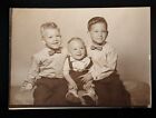 New ListingVintage Photo Portrait Brothers Sibling Bow Tie Cute Kids Baby Boys Likely 1950s