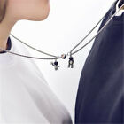 Cute 2Pcs/A Couple Astronauts Magnetic Attract Pendant Necklace Women Men Gift