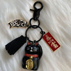 Japan lucky cat bag charm key chain key for more money Fortune Black New