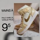Women's Size 9.5 Air Jordan 1 Mid SE Pale Vanilla Metallic Gold FB9892-200 🔥🔥