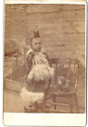 POSH LITTLE GIRL WITH DOG, cabinet card